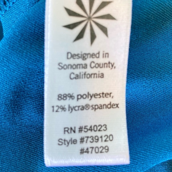 Athleta Nectar Deep Teal/Turquoise Faux Wrap Dress  (Size LP) - Picture 11 of 13